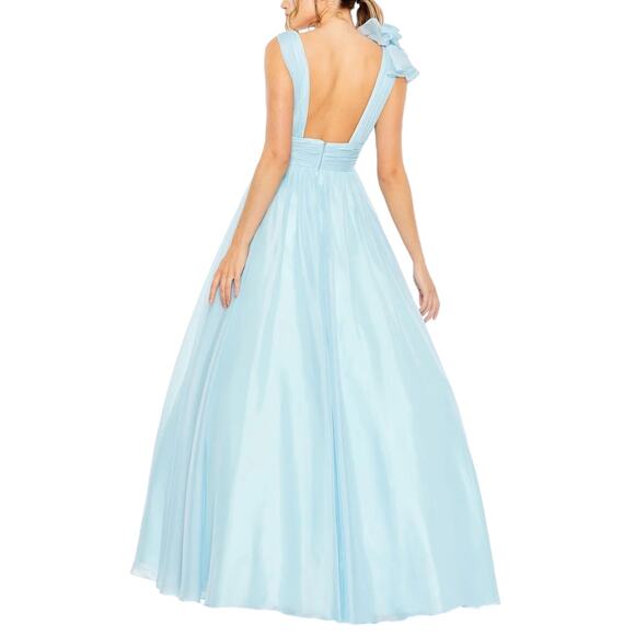 Mac Duggal Women's Size 16 Ruffled Ball Gown Powder Blue Formal Dress 48856 NWT - Picture 2 of 14